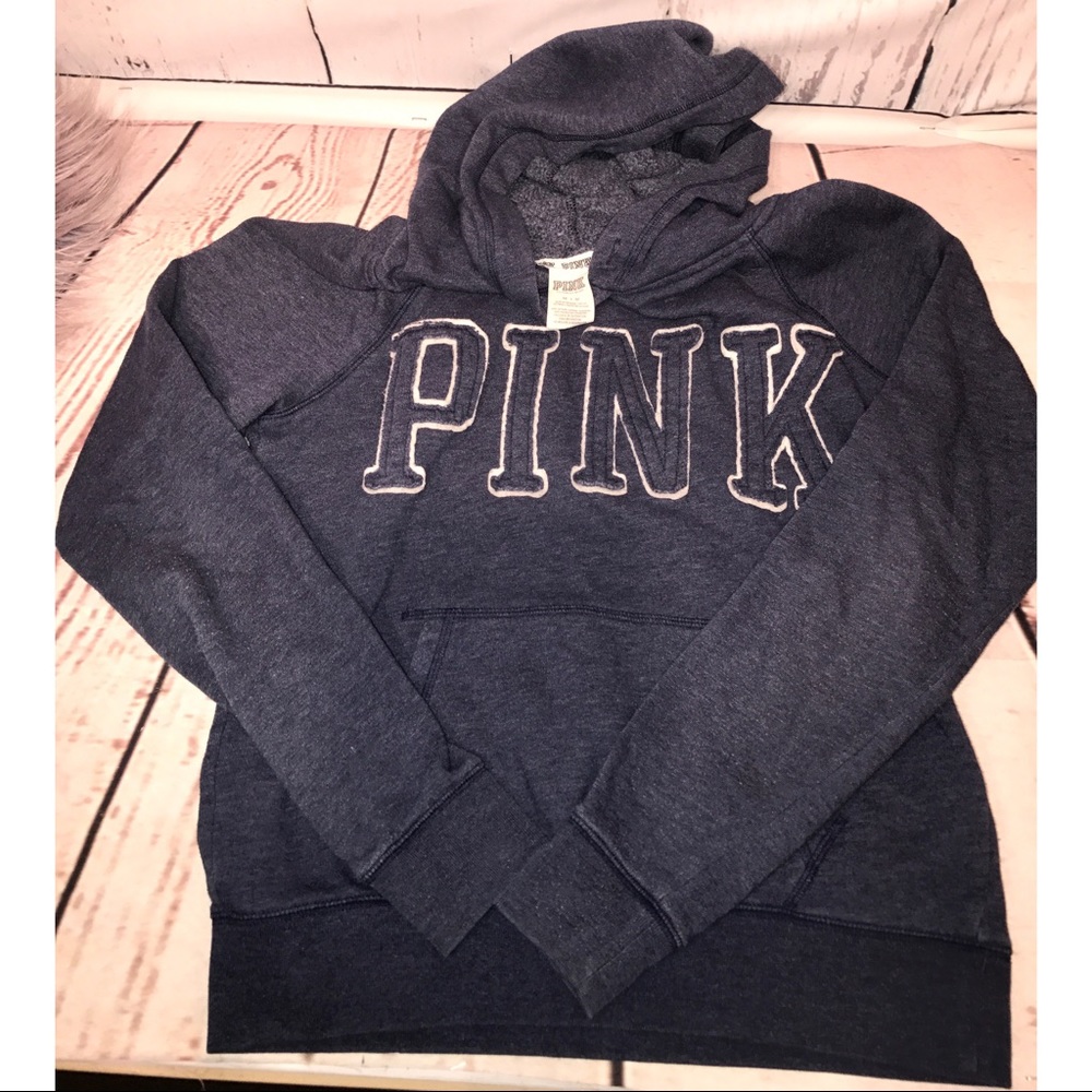 Pink Victoria's Secret Navy Blue Hoodie Medium